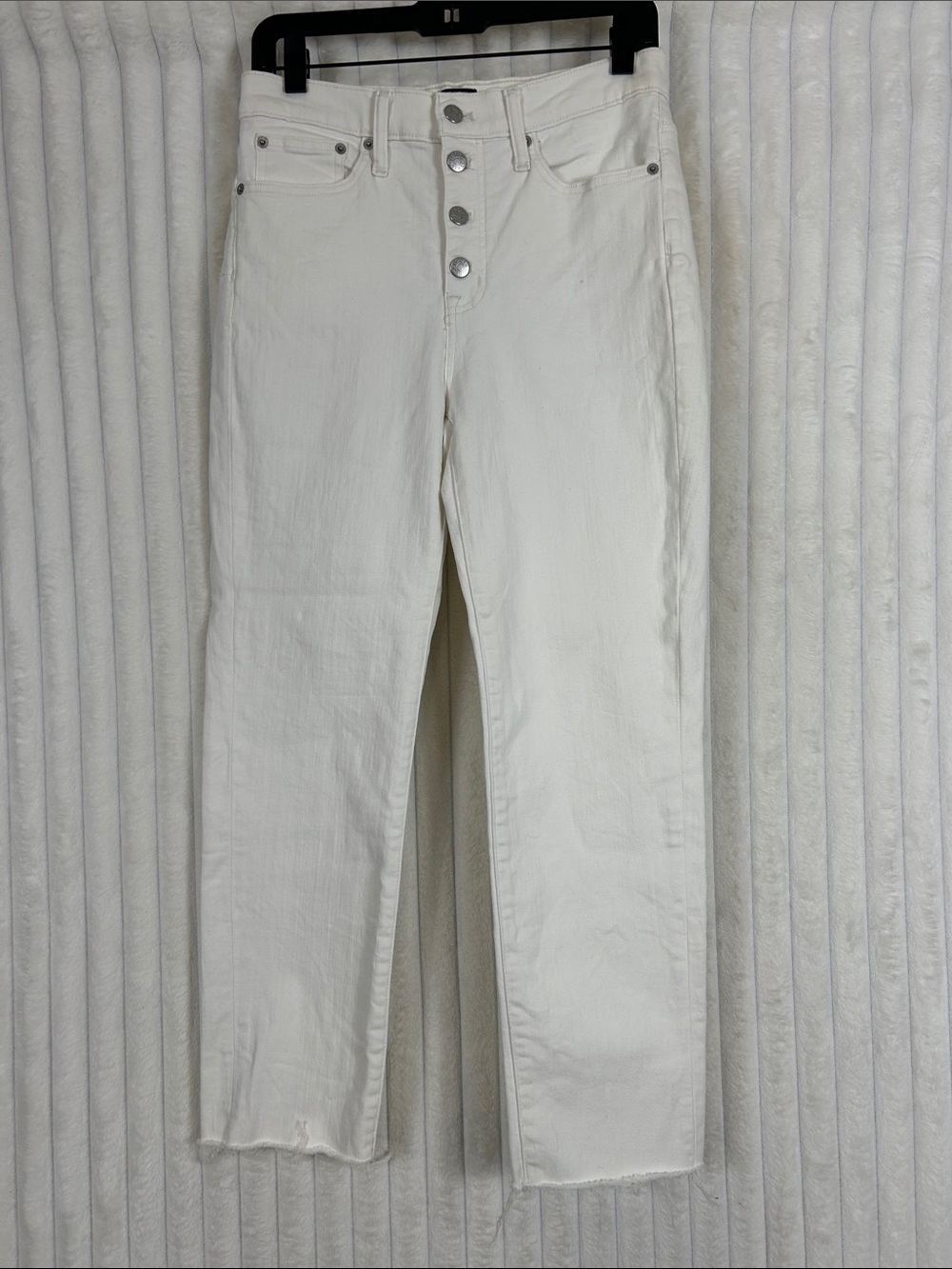 J. Crew White Straight-Leg High-Rise Ankle cropped Jeans 28